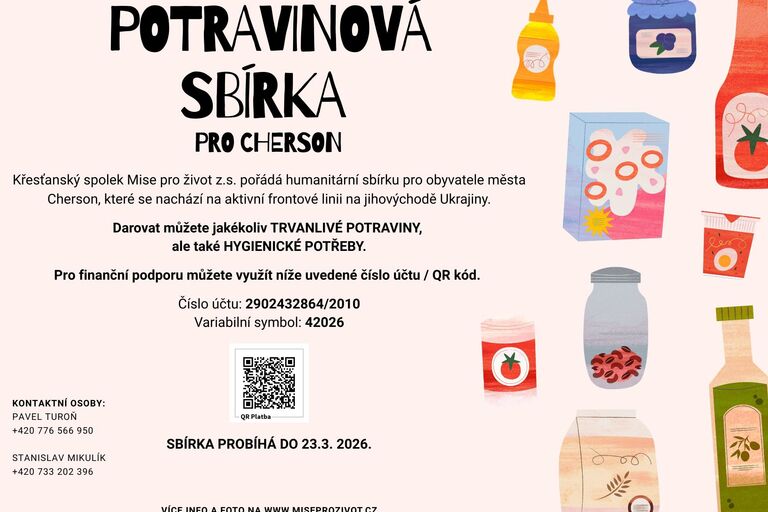 Sbírka potravin pro obyvatele Chersonu 