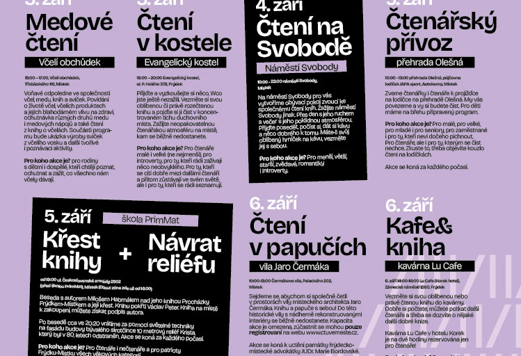 Náš kostel bude součástí festivalu Čtu ve městě